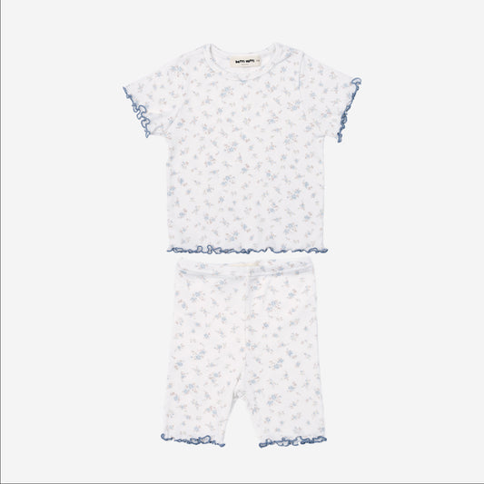 Berry Cotton PJ Set Blue Floral