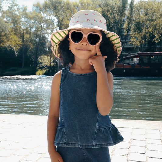 Cherry Kiss Stripy Reversible Sun Hat