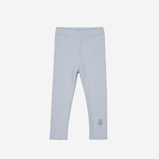 Embroidered Cotton Leggings Blue