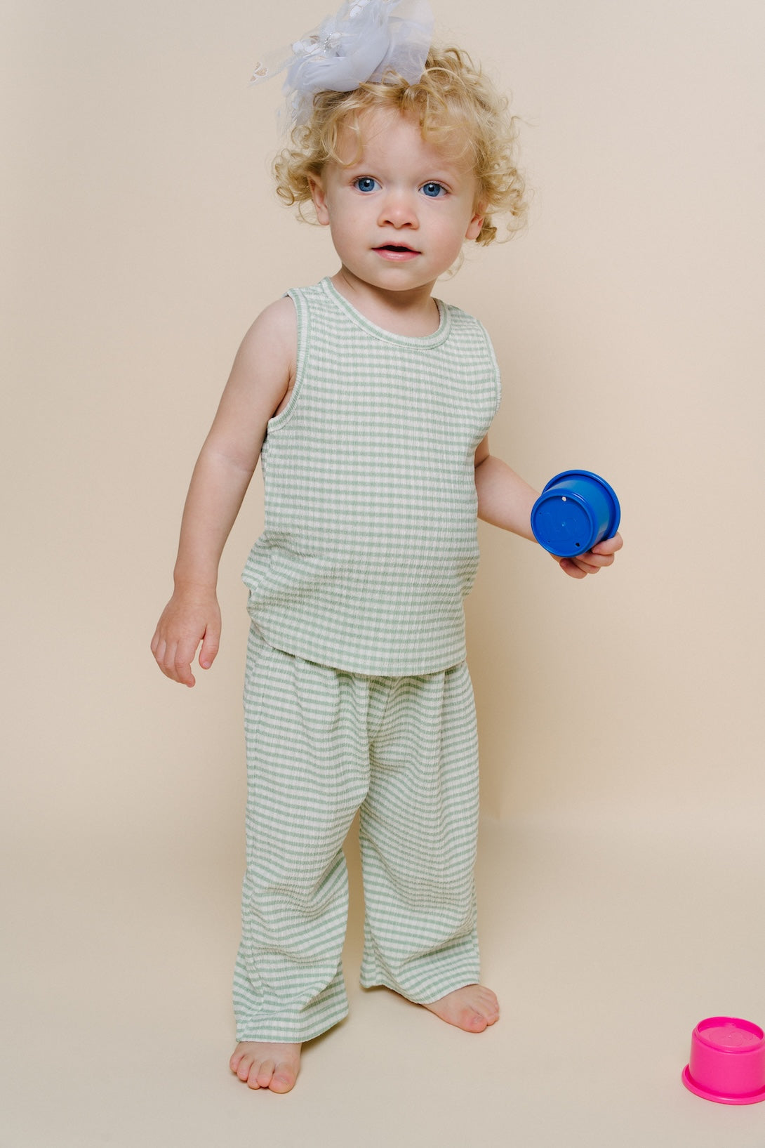 Jio Stripe Tank & Pull-on Set - Mint