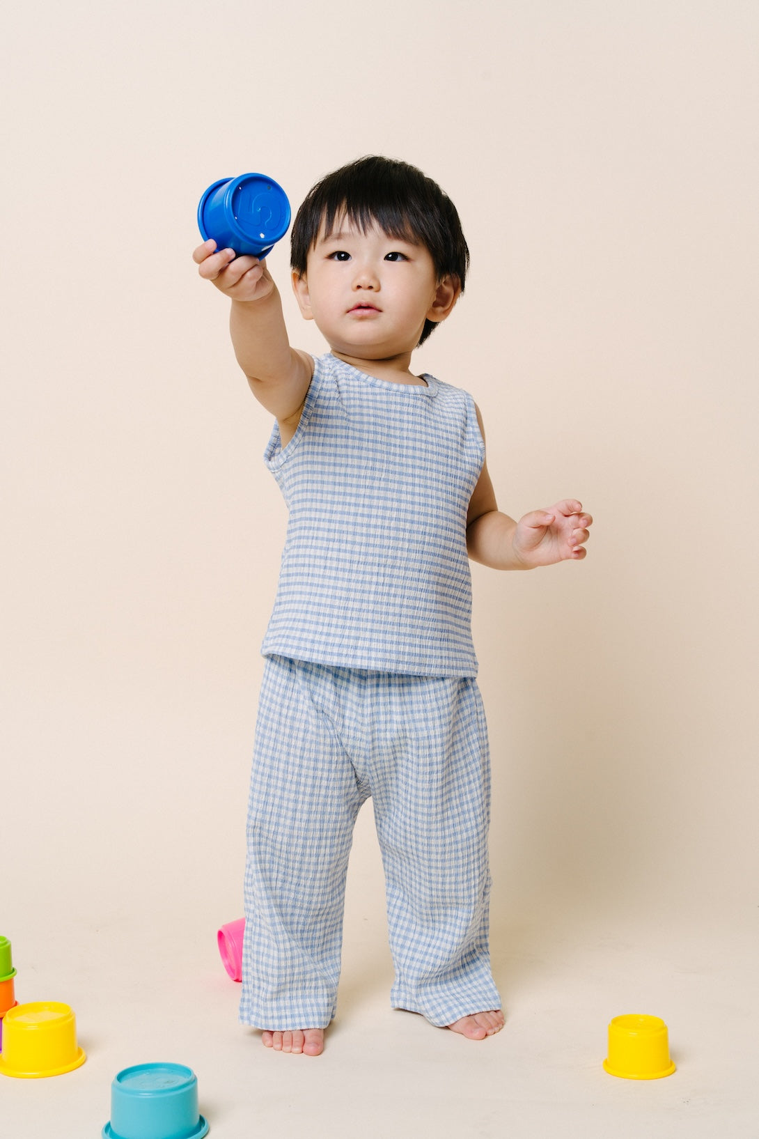 Jio Stripe Tank & Pull-on Set - Sky Blue