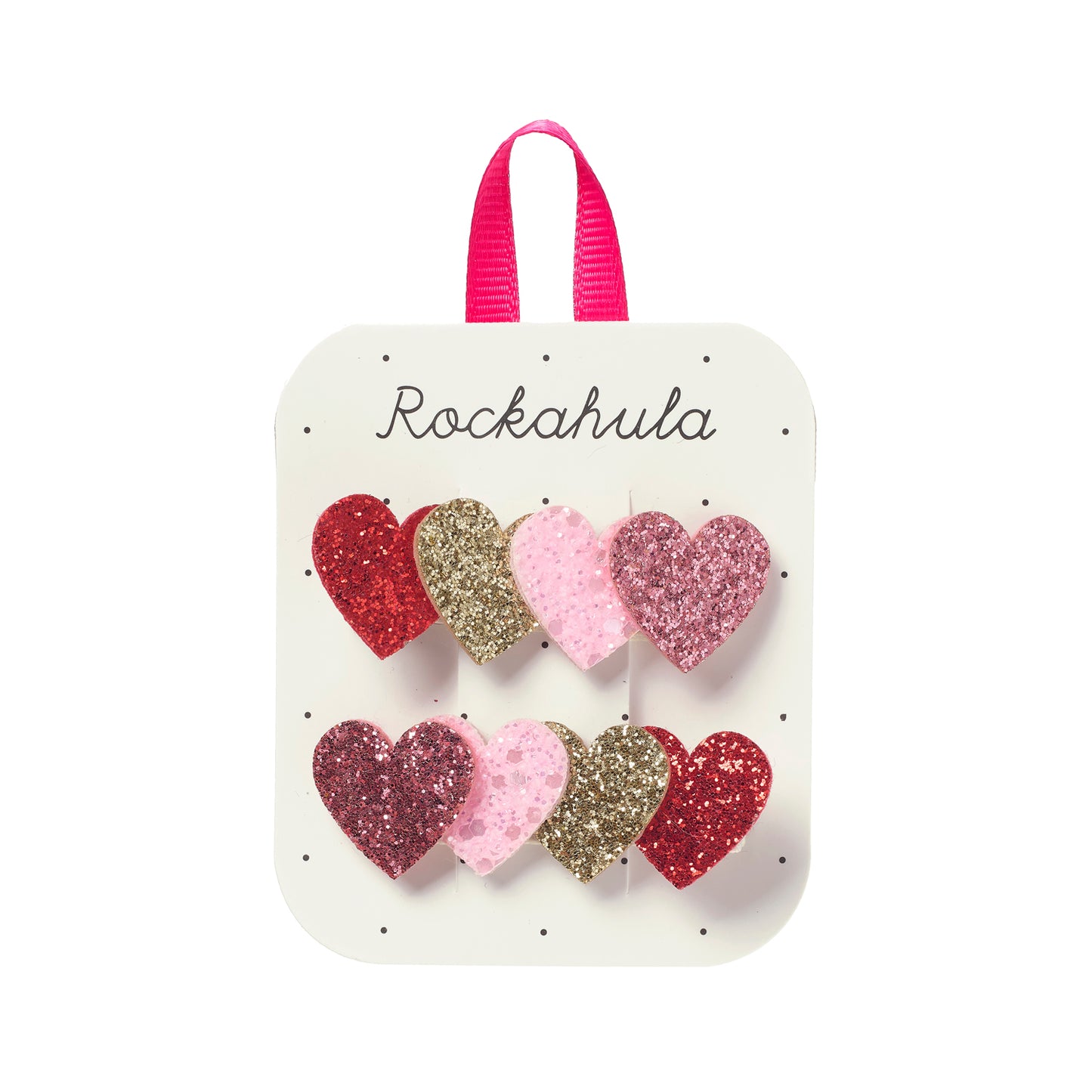 Petal Glitter Heart Clips