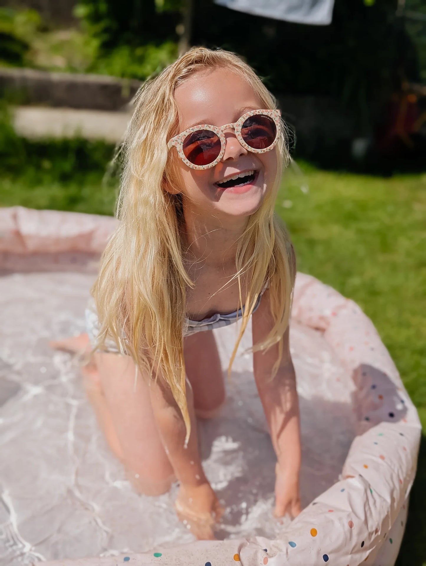 Original Round Sustainable Sunglasses | BIO-Based Bendable Polarized | Child | 3-8 Y | Sunset Meadow